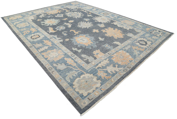 Hand Knotted Oushak Wool Rug 10' 2" x 13' 8" - No. AT25438