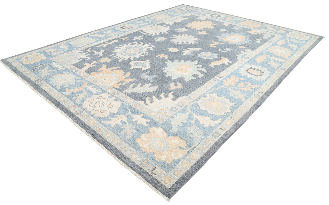 Hand Knotted Oushak Wool Rug 10' 2" x 13' 8" - No. AT25438