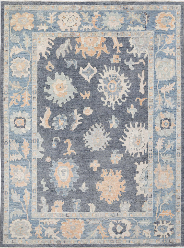 Hand Knotted Oushak Wool Rug 10' 2" x 13' 8" - No. AT25438
