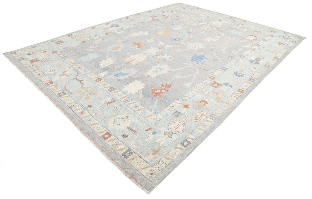 Hand Knotted Oushak Wool Rug 10' 0" x 13' 6" - No. AT99472