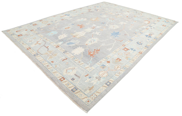 Hand Knotted Oushak Wool Rug 10' 0" x 13' 6" - No. AT99472
