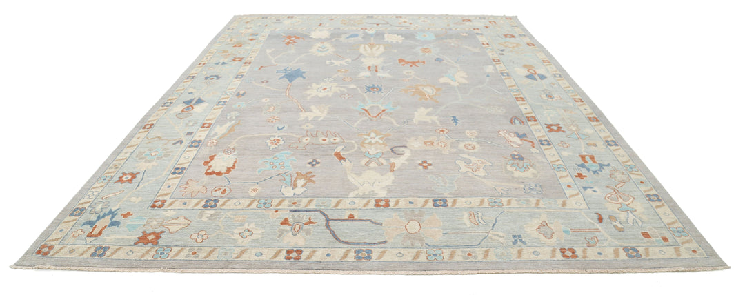 Hand Knotted Oushak Wool Rug 10' 0" x 13' 6" - No. AT99472