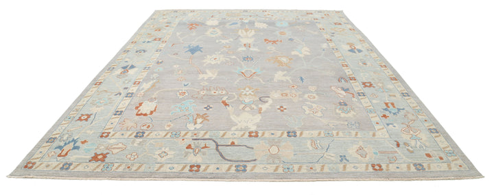 Hand Knotted Oushak Wool Rug 10' 0" x 13' 6" - No. AT99472