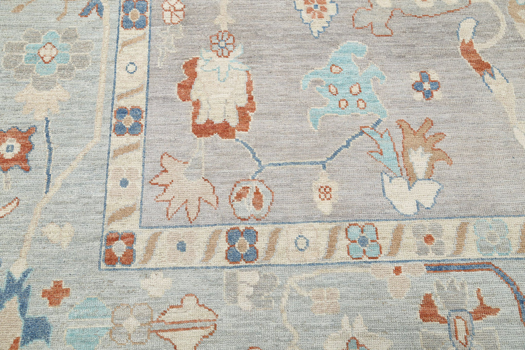 Hand Knotted Oushak Wool Rug 10' 0" x 13' 6" - No. AT99472