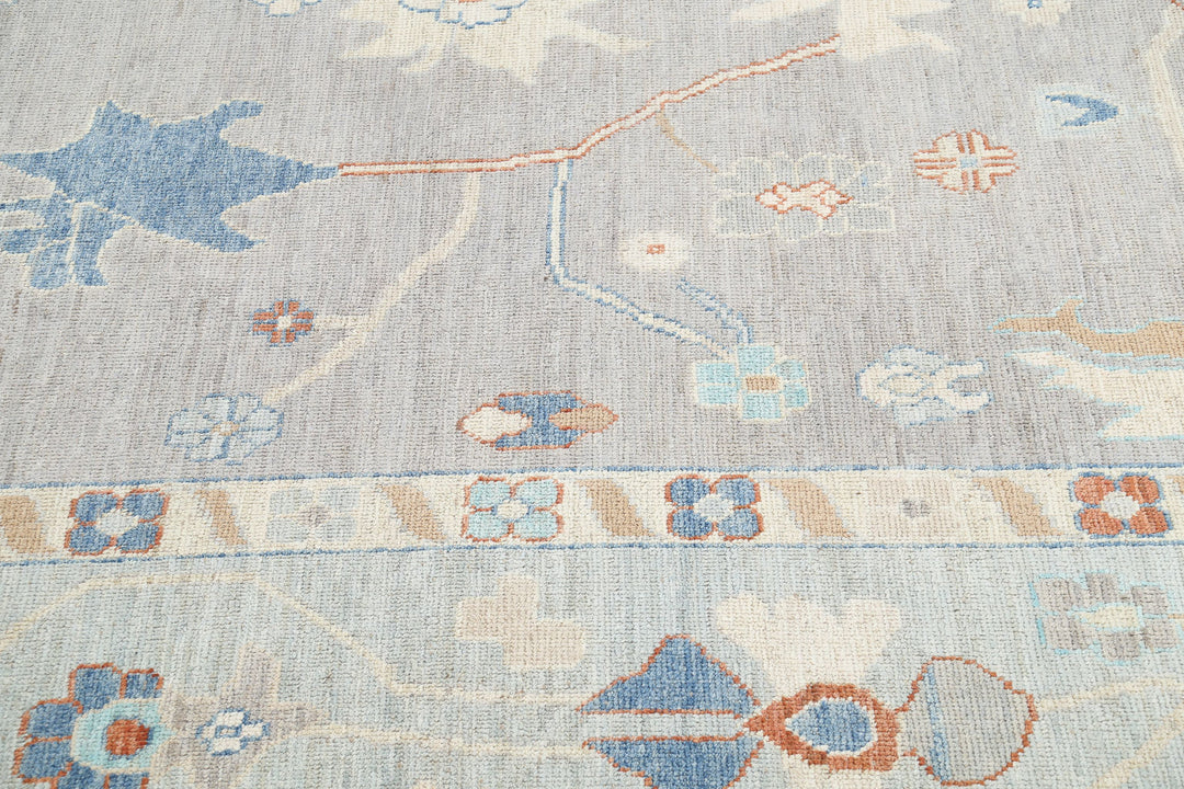 Hand Knotted Oushak Wool Rug 10' 0" x 13' 6" - No. AT99472