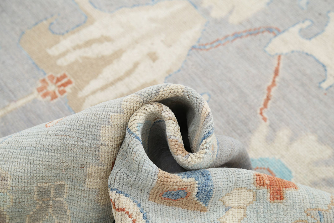 Hand Knotted Oushak Wool Rug 10' 0" x 13' 6" - No. AT99472