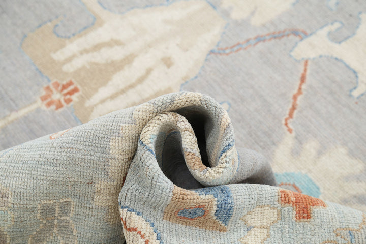 Hand Knotted Oushak Wool Rug 10' 0" x 13' 6" - No. AT99472