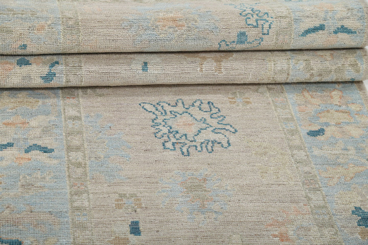 Hand Knotted Oushak Wool Rug 3' 2" x 12' 11" - No. AT13640