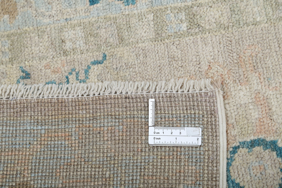 Hand Knotted Oushak Wool Rug 3' 2" x 12' 11" - No. AT13640