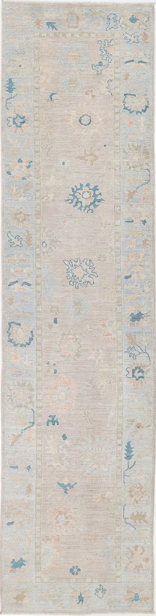 Hand Knotted Oushak Wool Rug 3' 2" x 12' 11" - No. AT13640
