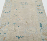 Hand Knotted Oushak Wool Rug 3' 1" x 11' 7" - No. AT32254