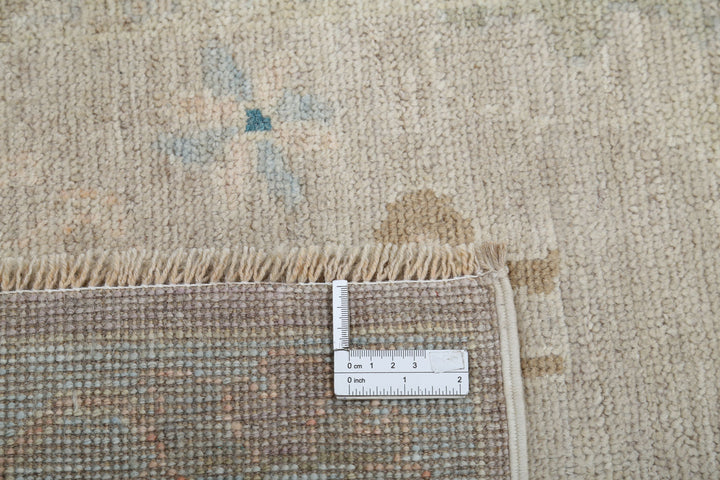 Hand Knotted Oushak Wool Rug 3' 1" x 11' 7" - No. AT32254