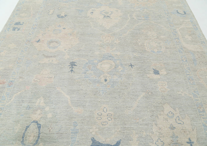 Hand Knotted Oushak Wool Rug 7' 10" x 9' 9" - No. AT53811