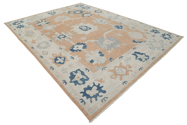 Hand Knotted Oushak Wool Rug 9' 0" x 12' 0" - No. AT98446