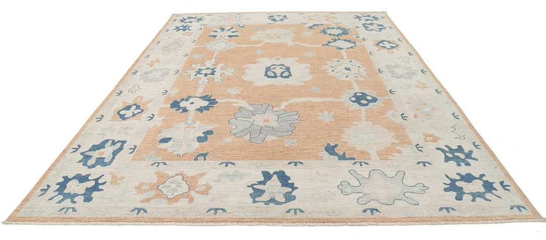 Hand Knotted Oushak Wool Rug 9' 0" x 12' 0" - No. AT98446