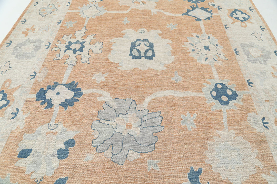 Hand Knotted Oushak Wool Rug 9' 0" x 12' 0" - No. AT98446