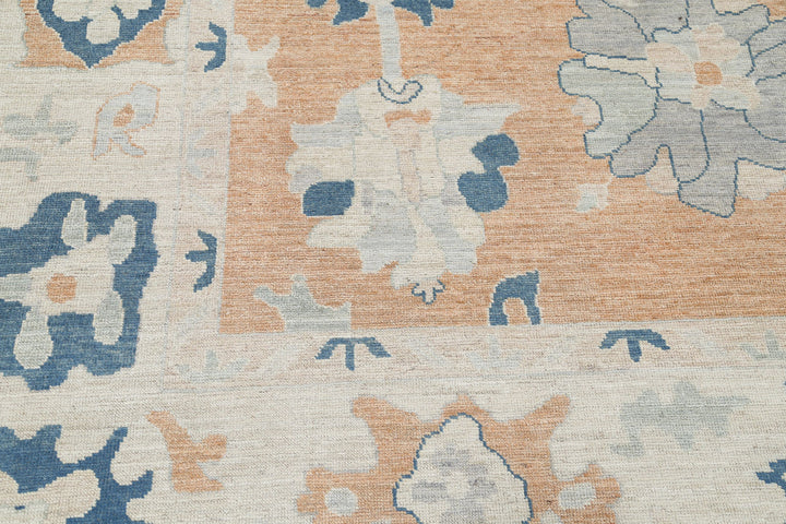 Hand Knotted Oushak Wool Rug 9' 0" x 12' 0" - No. AT98446