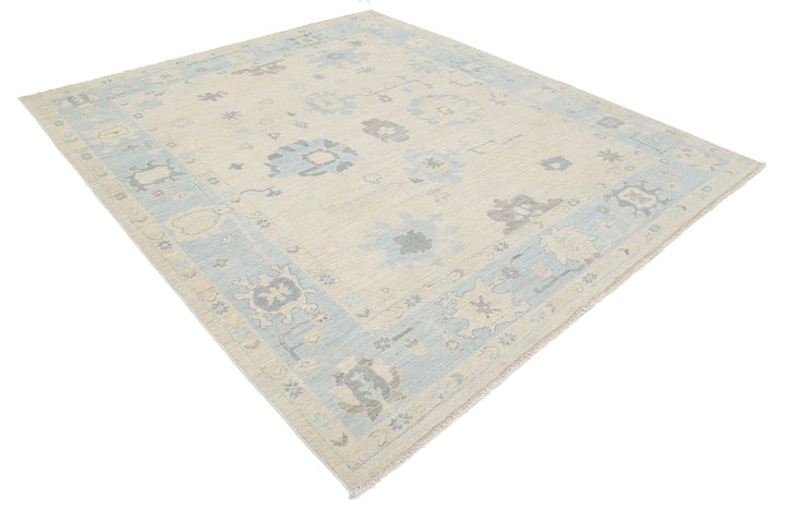 Hand Knotted Oushak Wool Rug 8' 2" x 9' 8" - No. AT31149