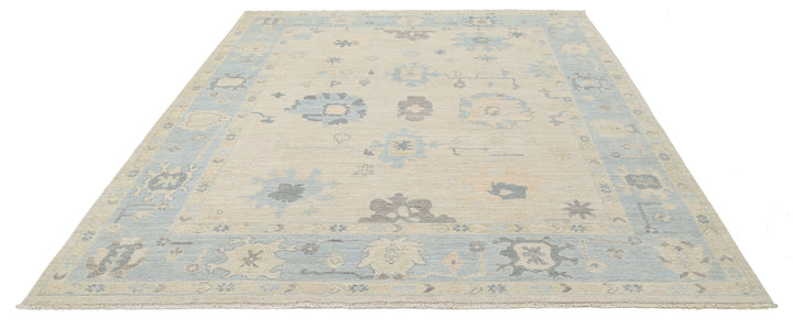 Hand Knotted Oushak Wool Rug 8' 2" x 9' 8" - No. AT31149