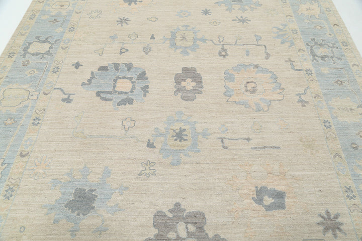Hand Knotted Oushak Wool Rug 8' 2" x 9' 8" - No. AT31149