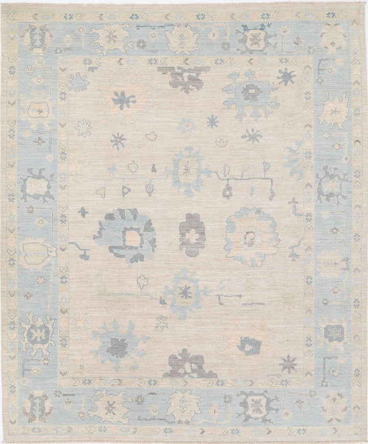 Hand Knotted Oushak Wool Rug 8' 2" x 9' 8" - No. AT31149