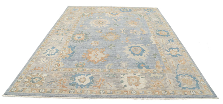 Hand Knotted Oushak Wool Rug 8' 0" x 9' 11" - No. AT14598