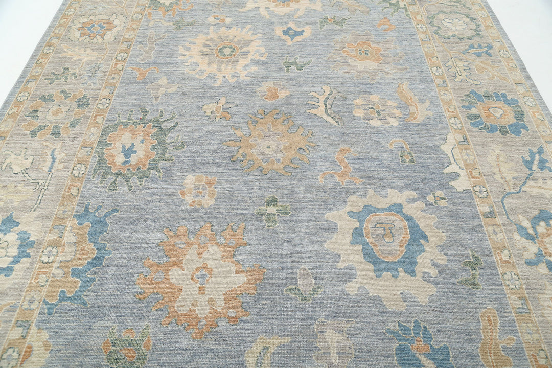 Hand Knotted Oushak Wool Rug 8' 0" x 9' 11" - No. AT14598