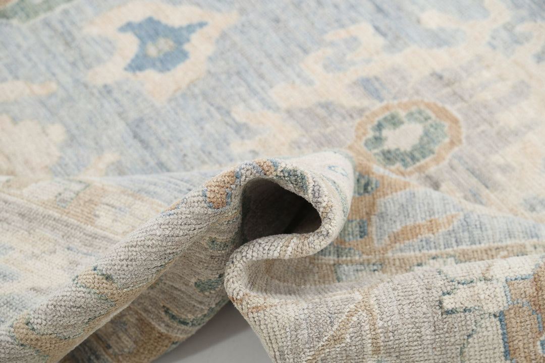 Hand Knotted Oushak Wool Rug 8' 0" x 9' 11" - No. AT14598