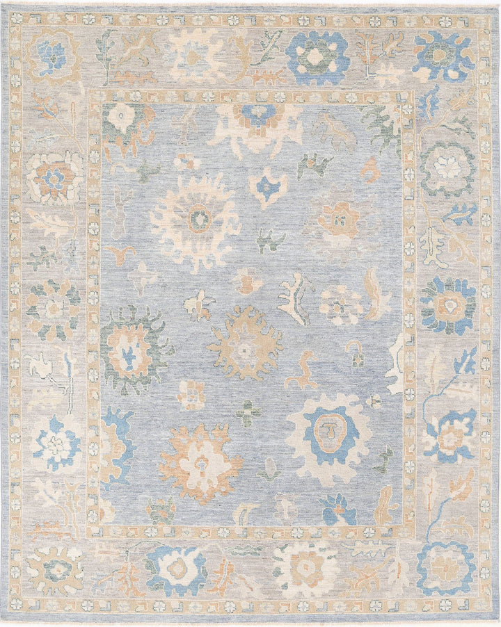 Hand Knotted Oushak Wool Rug 8' 0" x 9' 11" - No. AT14598