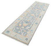Hand Knotted Oushak Wool Rug 2' 10" x 9' 4" - No. AT64209