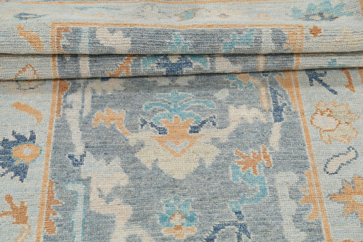 Hand Knotted Oushak Wool Rug 2' 10" x 9' 4" - No. AT64209