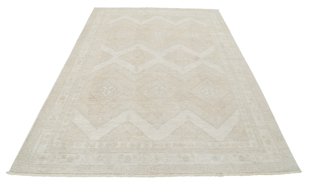 Hand Knotted Oushak Wool Rug 6' 2" x 8' 10" - No. AT11420