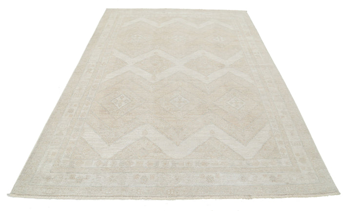 Hand Knotted Oushak Wool Rug 6' 2" x 8' 10" - No. AT11420