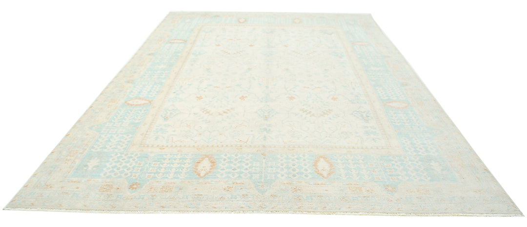 Hand Knotted Oushak Wool Rug 9' 1" x 12' 2" - No. AT53161