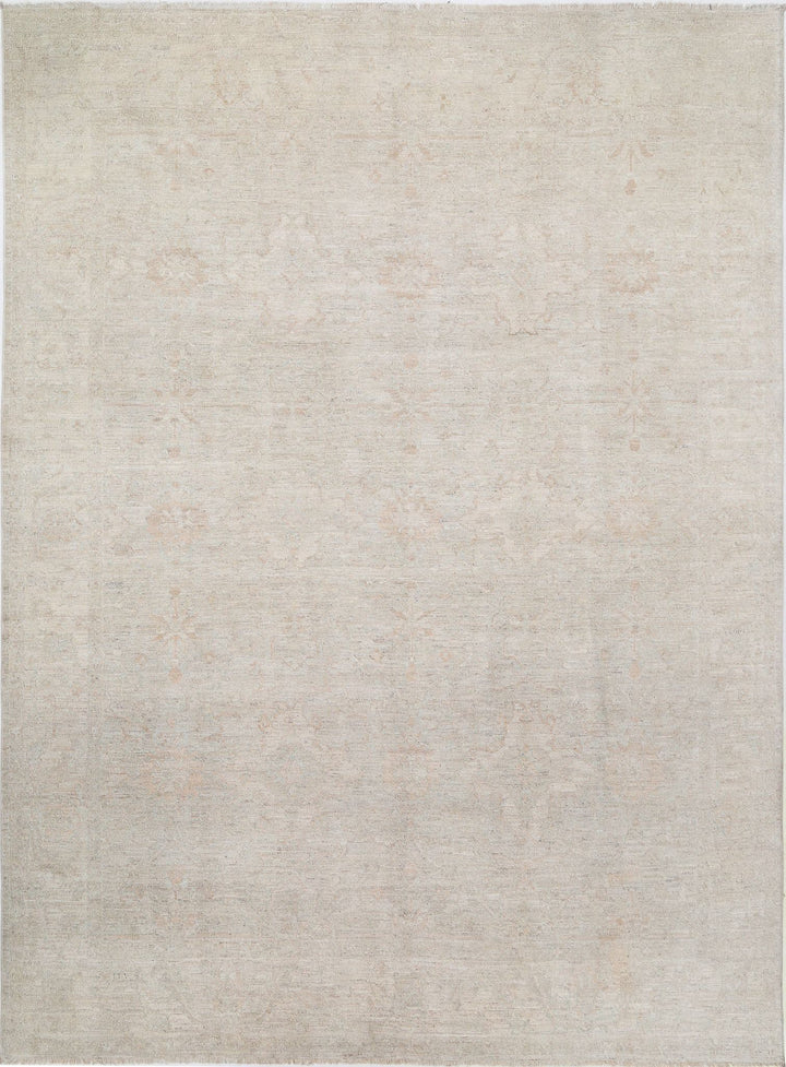 Hand Knotted Oushak Wool Rug 9' 0" x 11' 6" - No. AT45195