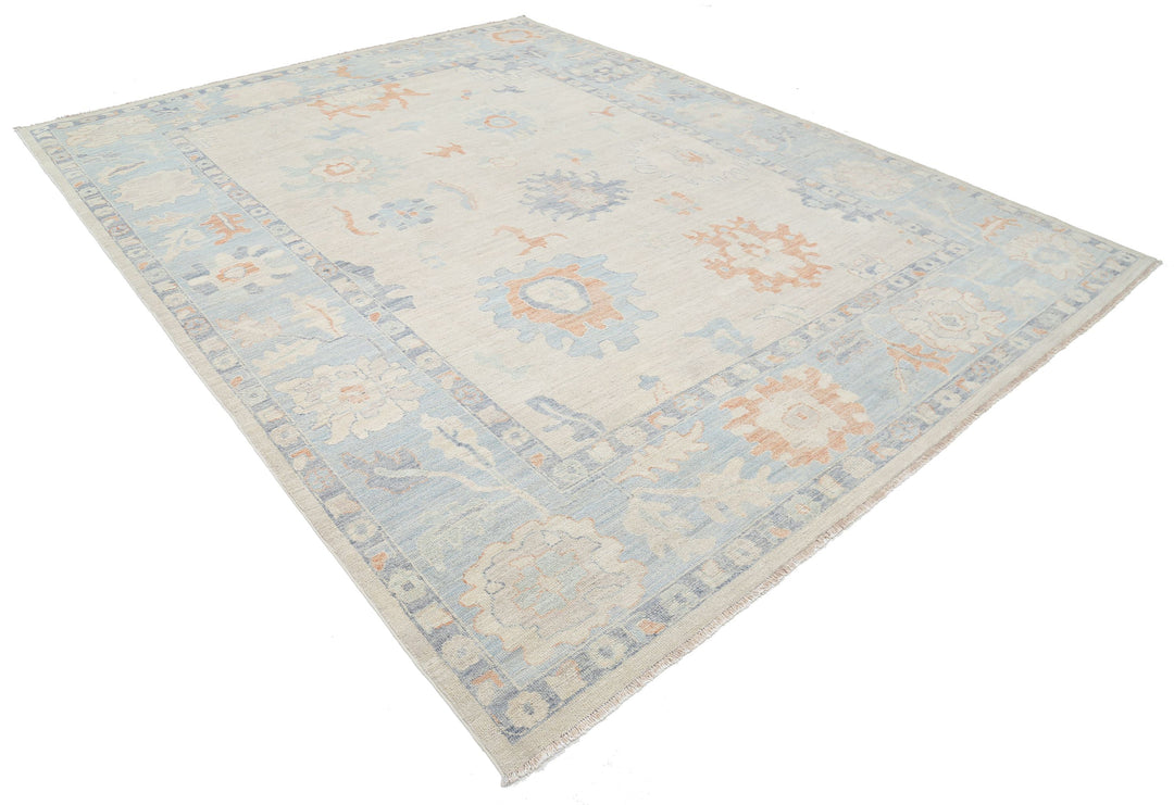 Hand Knotted Oushak Wool Rug 9' 2" x 11' 10" - No. AT19707