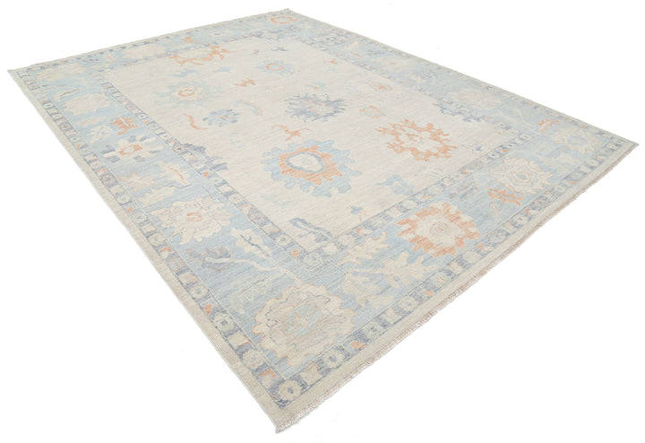 Hand Knotted Oushak Wool Rug 9' 2" x 11' 10" - No. AT19707