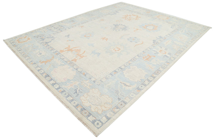 Hand Knotted Oushak Wool Rug 9' 2" x 11' 10" - No. AT19707