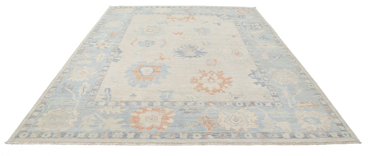 Hand Knotted Oushak Wool Rug 9' 2" x 11' 10" - No. AT19707