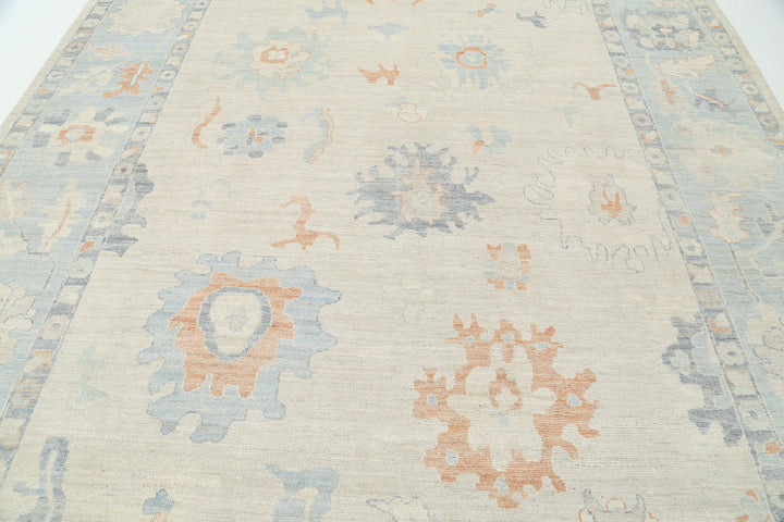 Hand Knotted Oushak Wool Rug 9' 2" x 11' 10" - No. AT19707