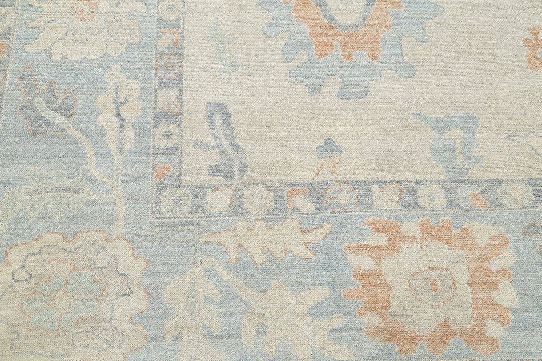Hand Knotted Oushak Wool Rug 9' 2" x 11' 10" - No. AT19707