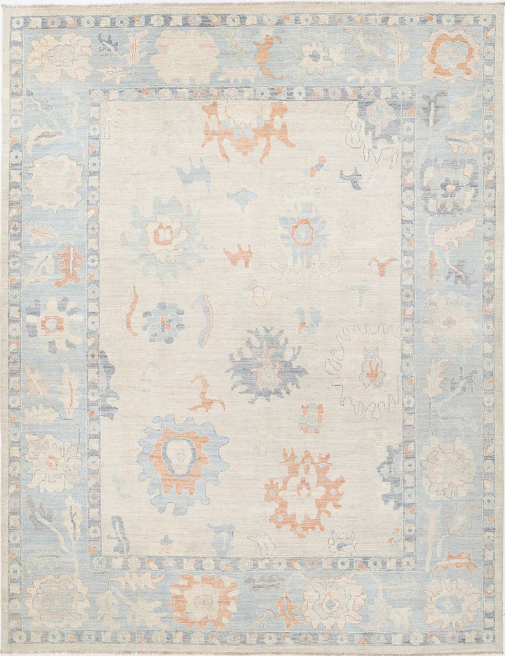 Hand Knotted Oushak Wool Rug 9' 2" x 11' 10" - No. AT19707