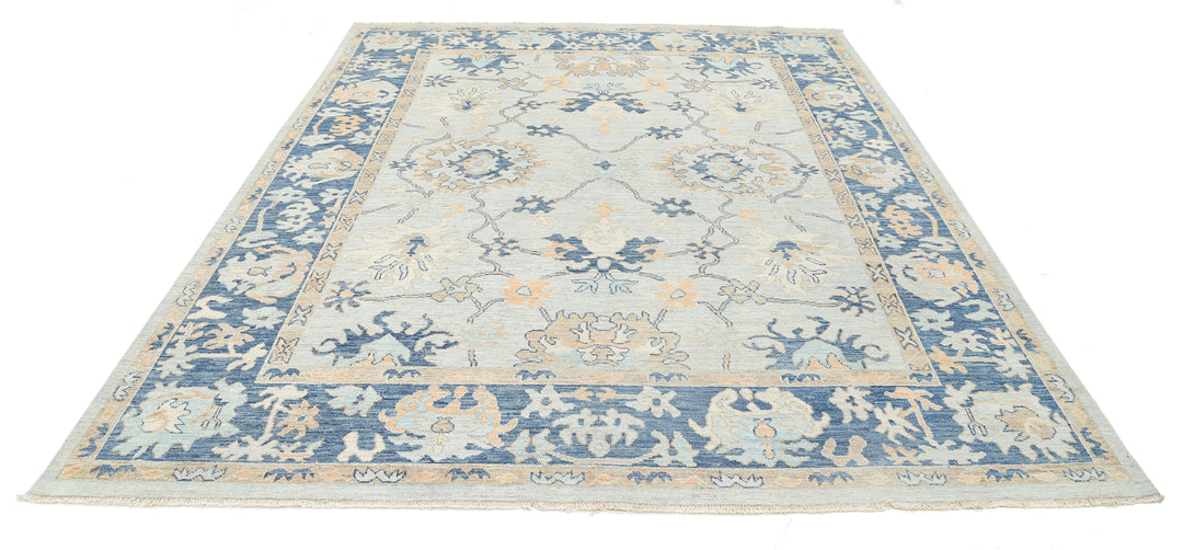 Hand Knotted Oushak Wool Rug 8' 1" x 9' 10" - No. AT20632