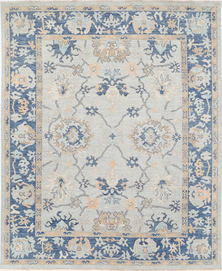 Hand Knotted Oushak Wool Rug 8' 1" x 9' 10" - No. AT20632
