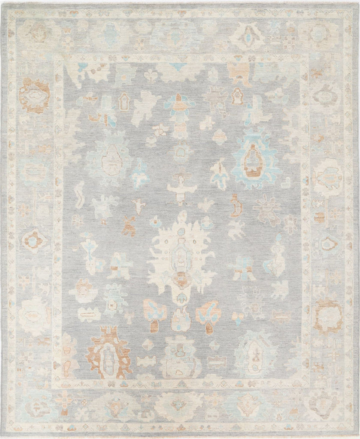 Hand Knotted Oushak Wool Rug 8' 0" x 10' 0" - No. AT30559