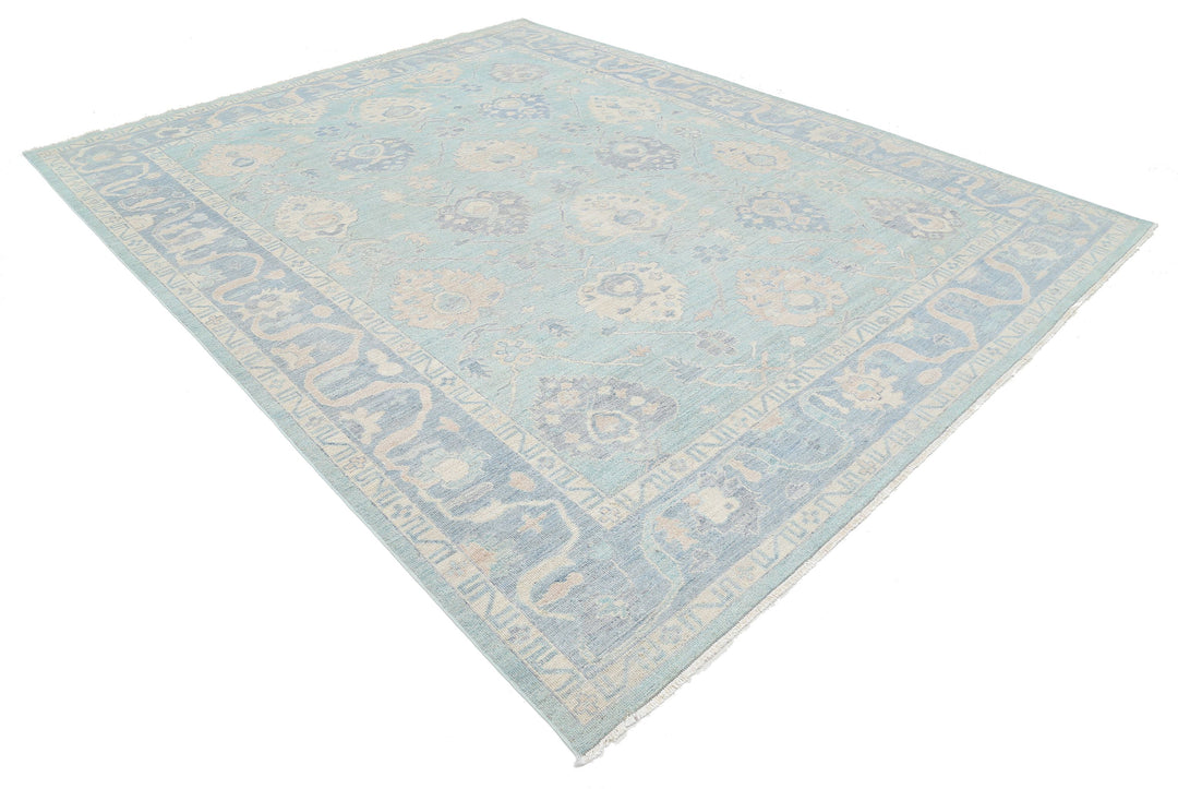 Hand Knotted Oushak Wool Rug 9' 3" x 11' 9" - No. AT79326