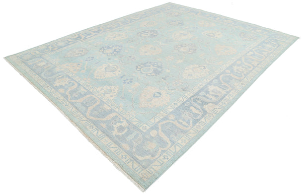 Hand Knotted Oushak Wool Rug 9' 3" x 11' 9" - No. AT79326