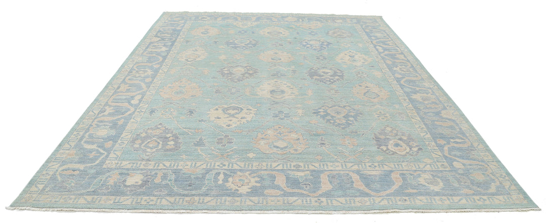 Hand Knotted Oushak Wool Rug 9' 3" x 11' 9" - No. AT79326
