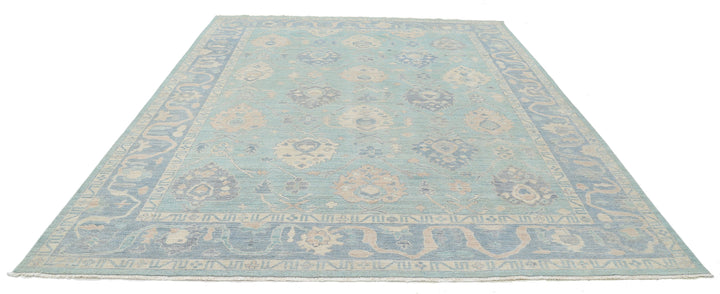 Hand Knotted Oushak Wool Rug 9' 3" x 11' 9" - No. AT79326
