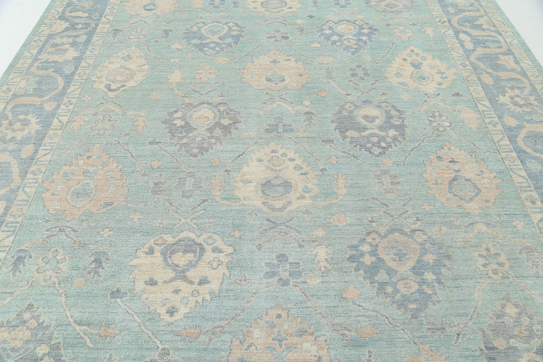 Hand Knotted Oushak Wool Rug 9' 3" x 11' 9" - No. AT79326